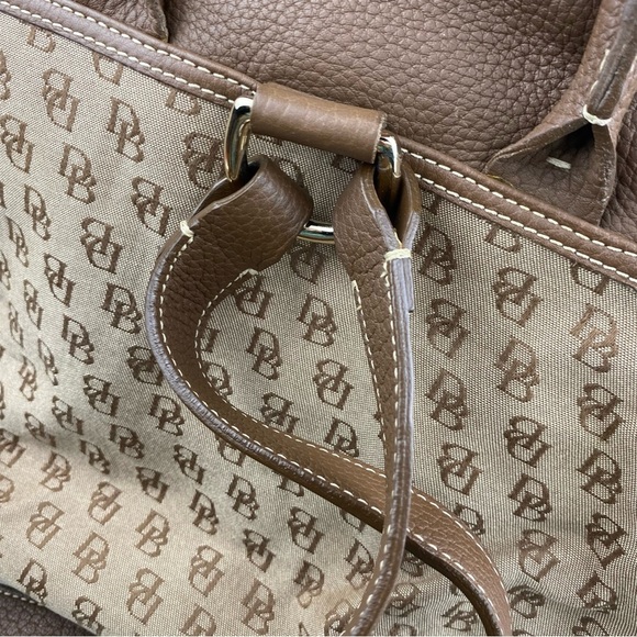 Dooney & Bourke Tan and Brown Monogram Backpack - Picture 3 of 14